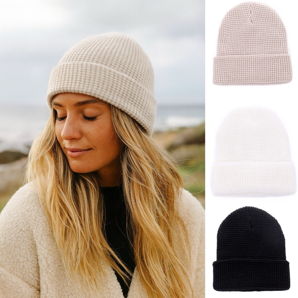 ⚡️ “ Morning Light “ Soft Waffle Knit Beanie Hat | Various Colors